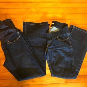 2 pairs Long Maternity Jeans Old Navy & GAP